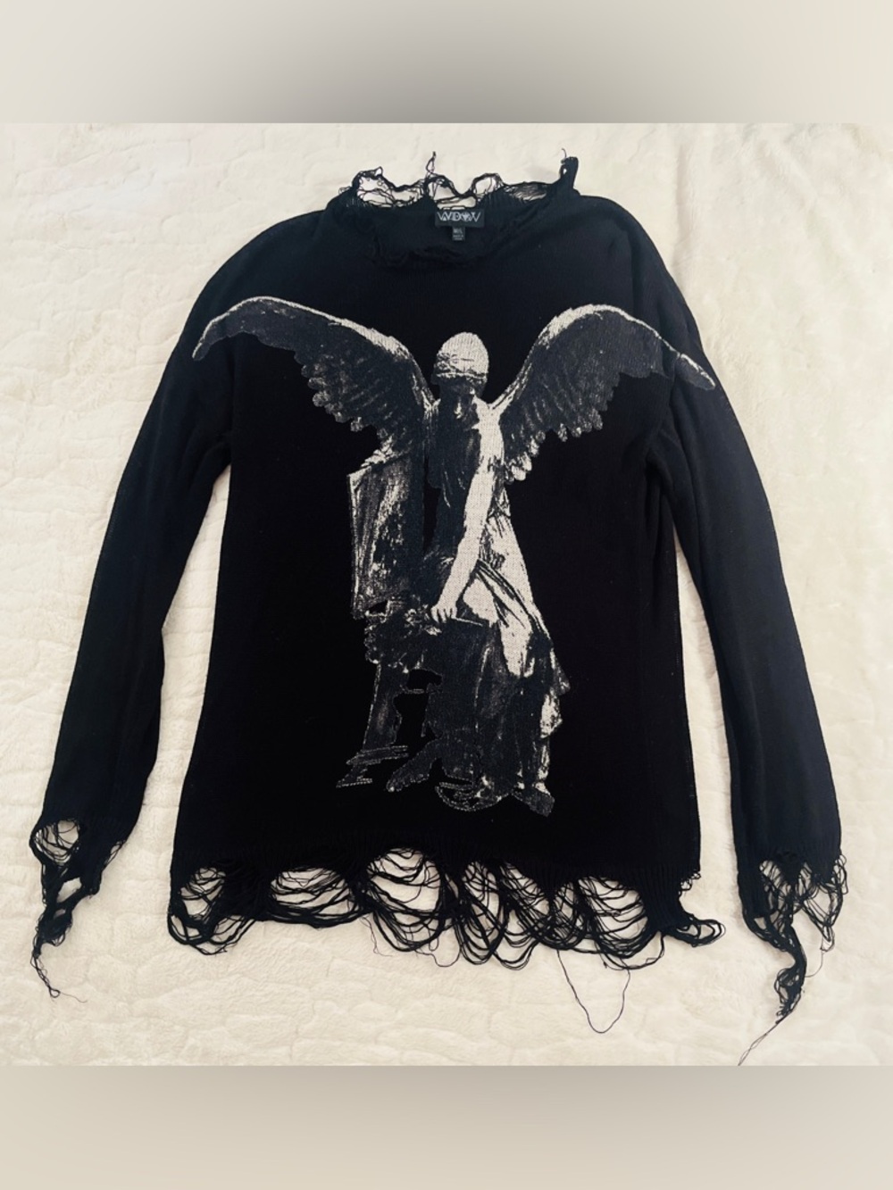 Dolls Kill Widow Distressed Angel
Graphic Oversized Sweater size M/L. New!
